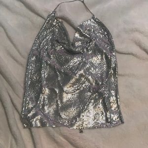 Mesh Draped Backless Top *MOVING Make an offer*